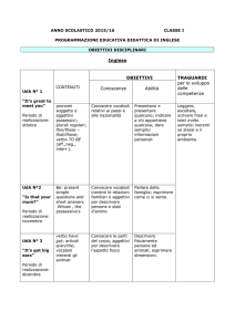 Inglese OBIETTIVI TRAGUARDI per lo sviluppo delle competenze
