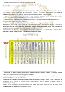 L`umidità eccessiva provoca la presenza di condensa e muffe