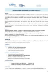 La pianificazione finanziaria e il rendiconto