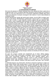 LA NASCITA DELLE OLIMPIADI Dal nome del santuario di Olimpia