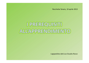 I prerequisiti all`apprendimento - Dott.C.Rossi