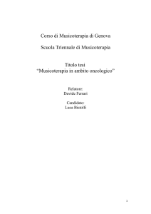 Corso di Musicoterapia di Genova Scuola Triennale di