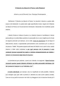 Il Disturbo da Attacchi di Panico nelle Relazioni