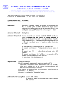INDICAZIONI PER ESECUZIONE 18F-COLINA