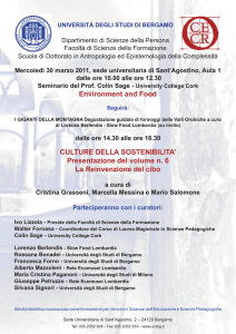 Environment and Food CULTURE DELLA SOSTENIBILITA