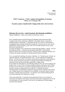 INU Sistema dei servizi e valorizzazione del demanio pubblico