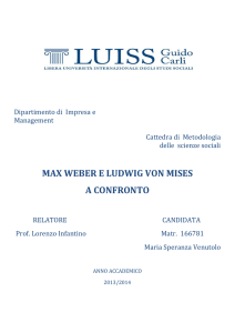 MAX WEBER E LUDWIG VON MISES A CONFRONTO