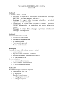 PROGRAMMA SCIENZE UMANE E SOCIALI Classe 2AS Modulo I