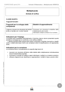 08 Scheda verifica IV Matematica - Moltiplicando