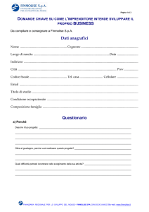 Dati anagrafici Questionario