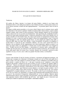 SESSIONE ORDINARIA 2007 Io ho quel che ho donato (Seneca)