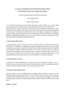 La Carta di Ottawa per la Promozione della Salute The Ottawa