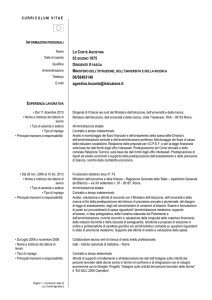 Formato Europeo per il Curriculum Vitae