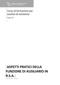 [ASPETTI PRATICI DELLA FUNZIONE DI AUSILIARIO IN R.S.A.]