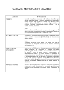 Glossario Pedagogico Didattico - Istituto Comprensivo Badolato