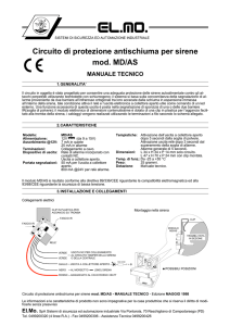 Circuito di protezione antischiuma per sirene mod