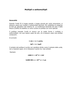 Multipli e sottomultipli - Lezioni di fisica per gli allievi del Bovara