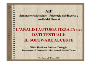 AIP L`ANALISI AUTOMATIZZATA dei DATI TESTUALI: IL