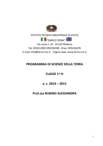 PROGRAMMA DI SCIENZE DELLA TERRA CLASSE