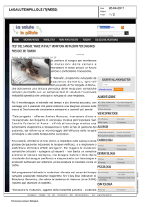 test del sangue `made in italy` monitora mutazioni per diagnosi
