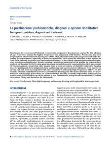 La presbiacusia: problematiche, diagnosi e opzioni riabilitative