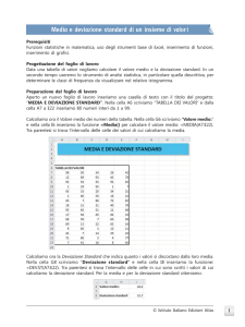 1. Media e deviazione standard di un insieme di valori