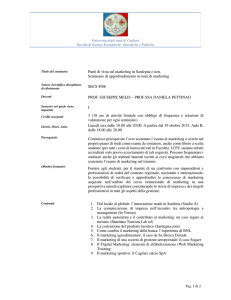 Punti di vista sul marketing in Sardegna e non. Seminario di