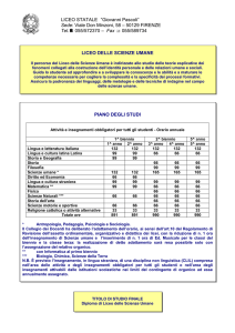 LICEO DELLE SCIENZE UMANE PIANO DEGLI STUDI LICEO