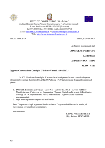 Convocazione consiglio d`istituto