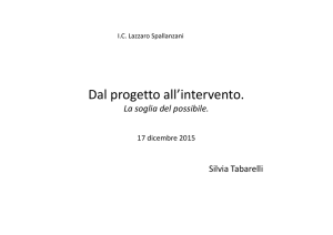 Dal progetto all`intervento. - Istituto Comprensivo Statale Lazzaro