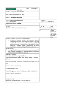 o Il corso ha l`intento di introdurre gli strumenti di base del calcolo