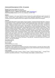 Scienza dell`Alimentazione - Dipartimento di Scienze del Farmaco