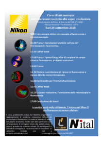 Corso di microscopia: dallo stereomicroscopio alla super risoluzione