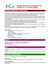 CENTRO DIURNO PER PERSONE CON DISABILITA` “IL RAGGIO