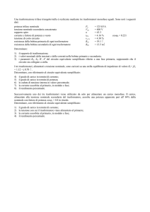 Una trasformazione trifase triangolo/stella è realizzata mediante tre