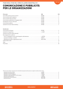 COMUNICAZIONE E PUBBLICITÀ PER LE ORGANIZZAZIONI