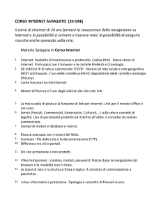 CORSO INTERNET AVANZATO (24 ORE) Il corso di