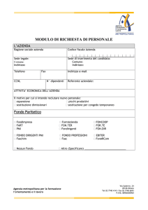 Modulo richiesta personale - Città Metropolitana di Milano