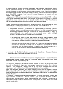 La prevenzione dei disturbi psichici e la lotta allo stigma sociale