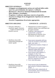 SCIENZE OBIETTIVI GENERALI - Sviluppare un atteggiamento