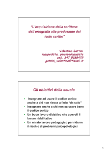 L`acquisizione della scrittura:dall`ortografia alla produzione del testo