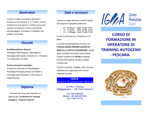 corso di formazione in operatore di training autogeno