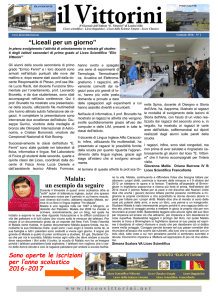 Malala: un esempio da seguire “Liceali per un giorno” Sono aperte