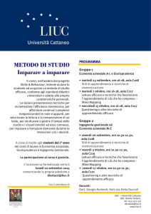 Brochure corso Metodo di studio