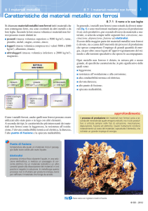 Caratteristiche dei materiali metallici non ferrosi