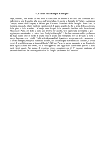 “La chiesa è una famiglia di famiglie” Papà, mamma, una bimba di