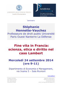 Fine vita in Francia: scienza, etica e diritto nel caso Lambert