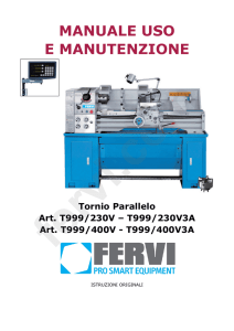 MANUALE USO E MANUTENZIONE Tornio Parallelo Art