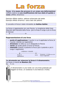 Forza: è la causa che provoca in un corpo una deformazione (effetto
