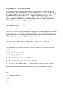 la numerazione binaria ed esadecimale